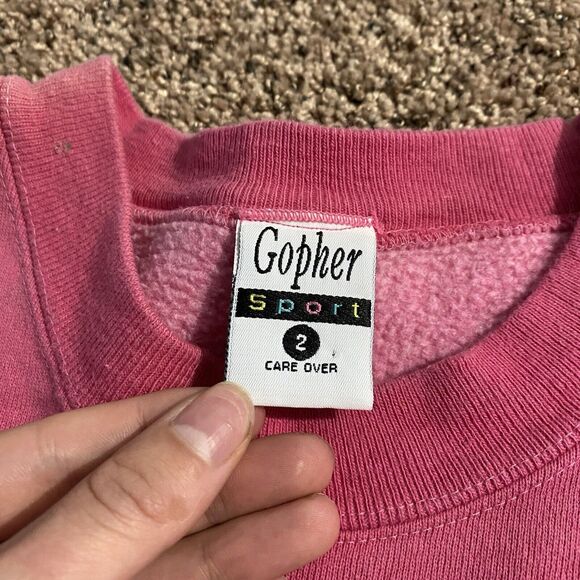 Vintage 90s Travel Graphic Crewneck Sweatshirt Pull Over Women’s 2X Pink - Picture 4 of 8